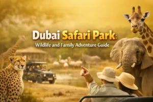 Dubai Safari Park wildlife sanctuary featuring diverse animals and native desert species