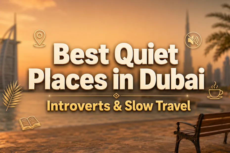 A peaceful garden in Dubai offers a quiet space perfect for introverts and slow travelers.